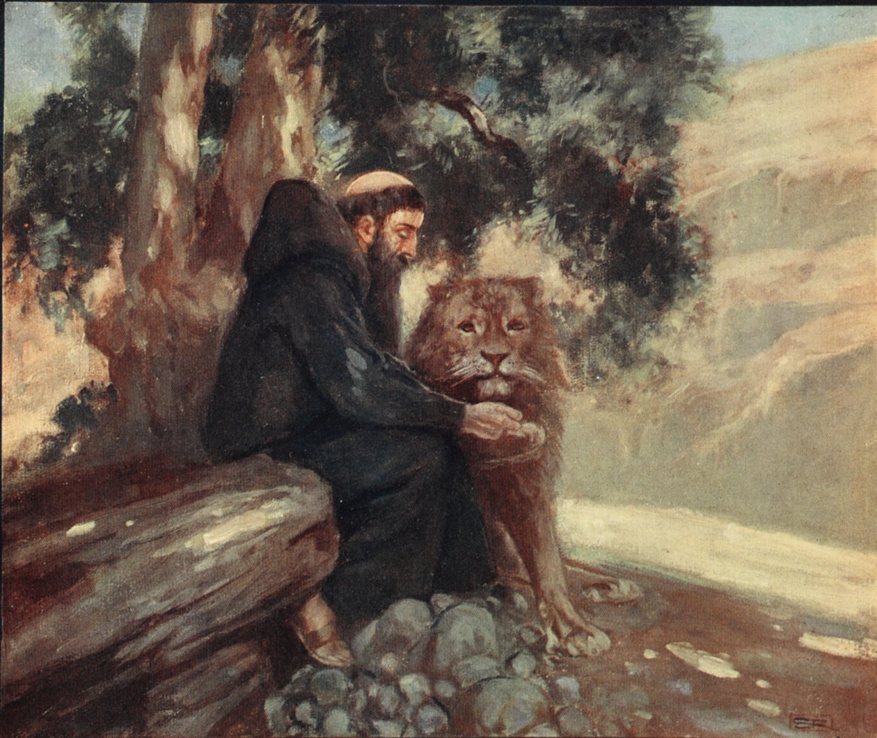Saint Hieronymus och lejonet, illustration från 