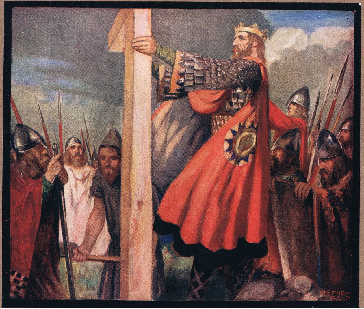 Saint Oswald at Hevenfelth (färg litho) av Stephen Reid