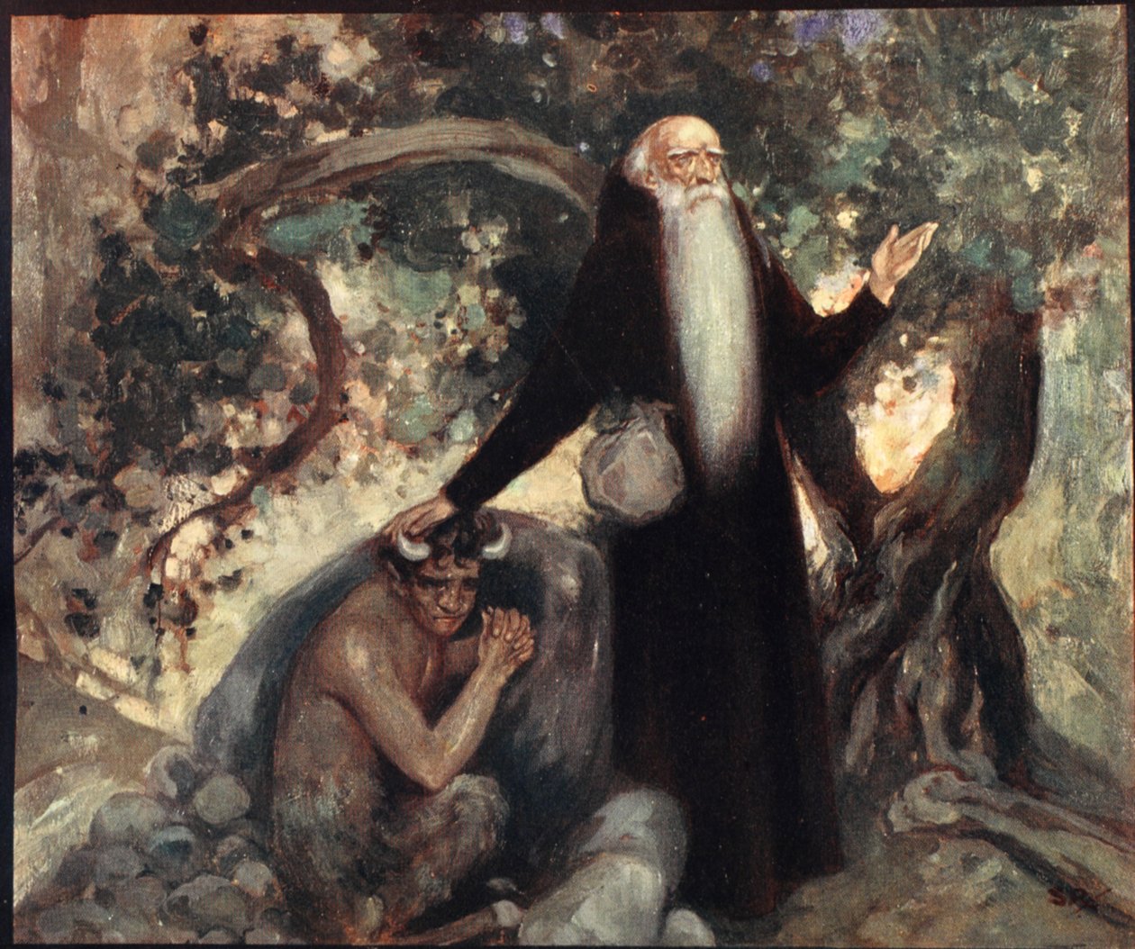 St Anthony and the Satyr, illustration från 