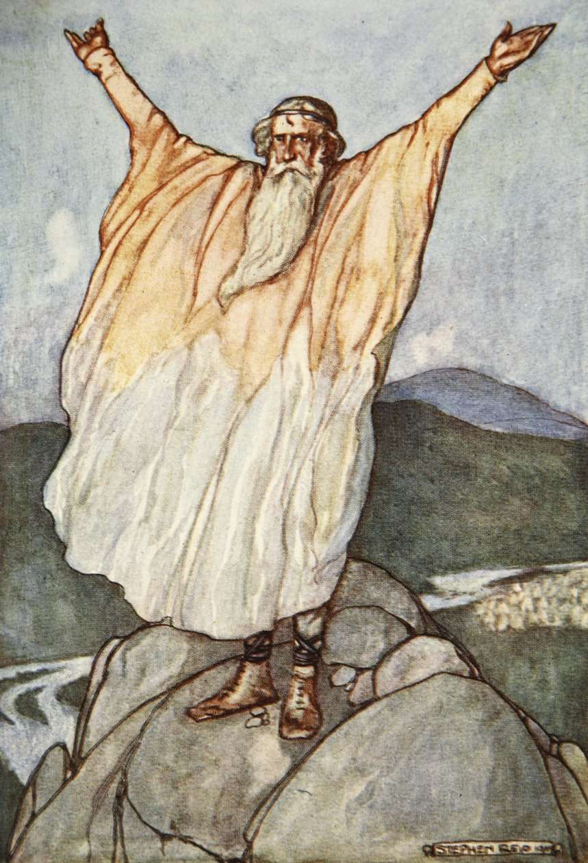 "The Moment of Luck is come", illustration från "Cuchulain, The Hound of Ulster", av Eleanor Hull (1860-1935) av Stephen Reid