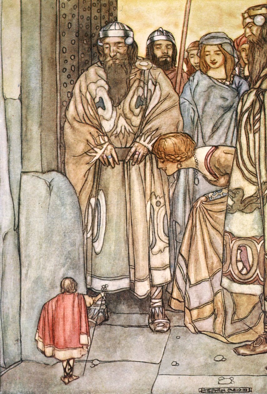 "De truppade alla ut, herrar och damer, för att se den lilla mannen", c1910. av Stephen Reid