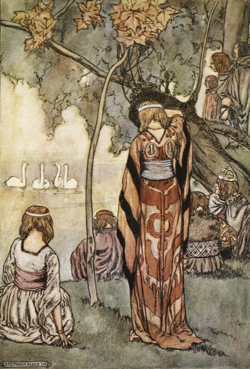 De gjorde ett läger och svanarna sjöng för dem, illustration från 