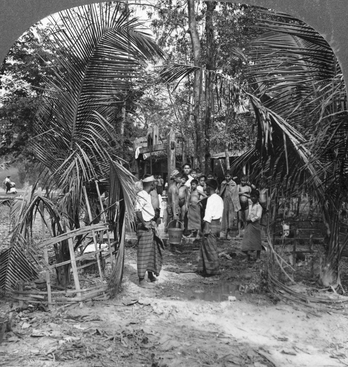 Skolpojkar från American Baptist Mission, Rangoon, Burma, 1908 av Stereo Travel Co