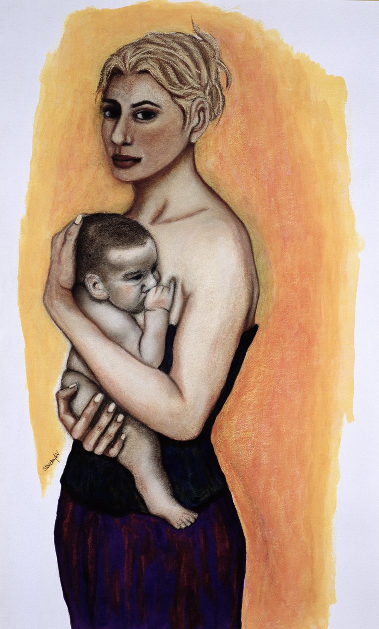 Hennes son (pastell och bläck på papper) av Stevie Taylor