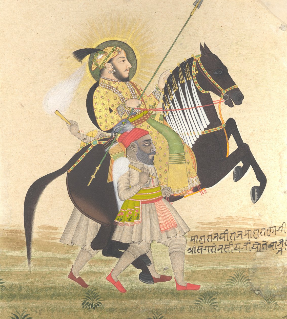 Maharana Sangram Singh Rider en prishingst, ca. 1712. av Stipple Master