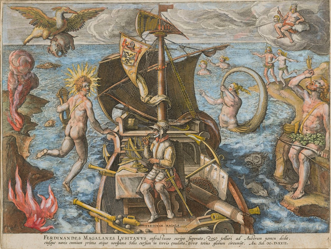 Ferdinand Magellans upptäckt av det portugisiska Amerika, 1591. av Stradanus