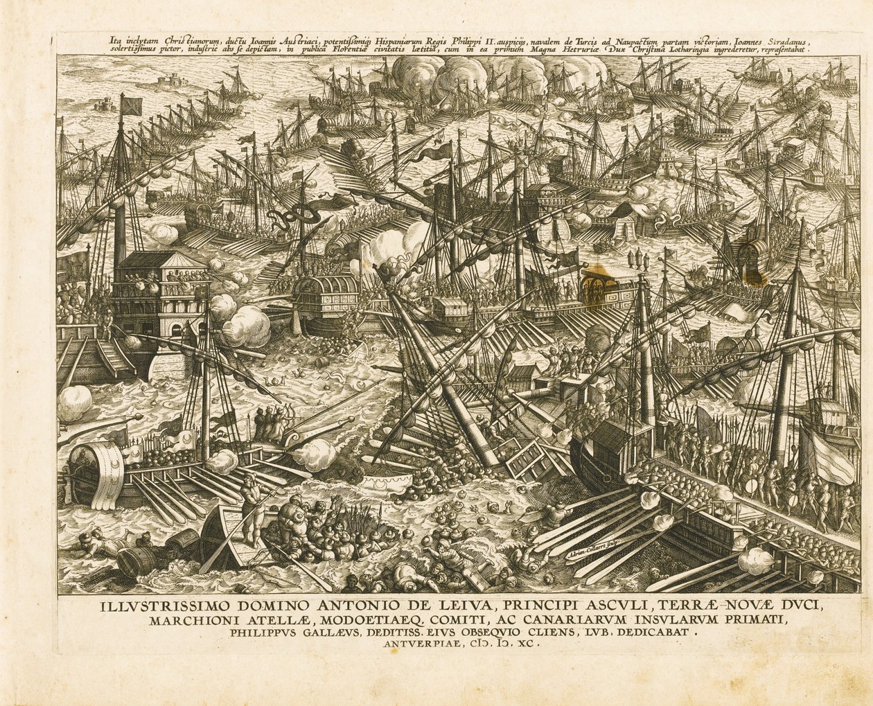 Slaget vid Lepanto den 7 oktober 1571, ca 1578 av Stradanus