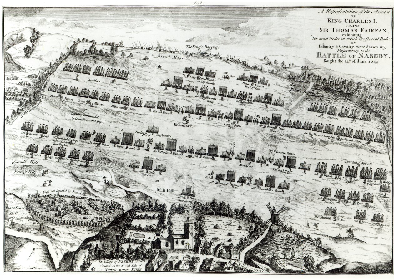 Förberedelse för slaget vid Naseby, utkämpad den 14 juni 1645 publicerad i 