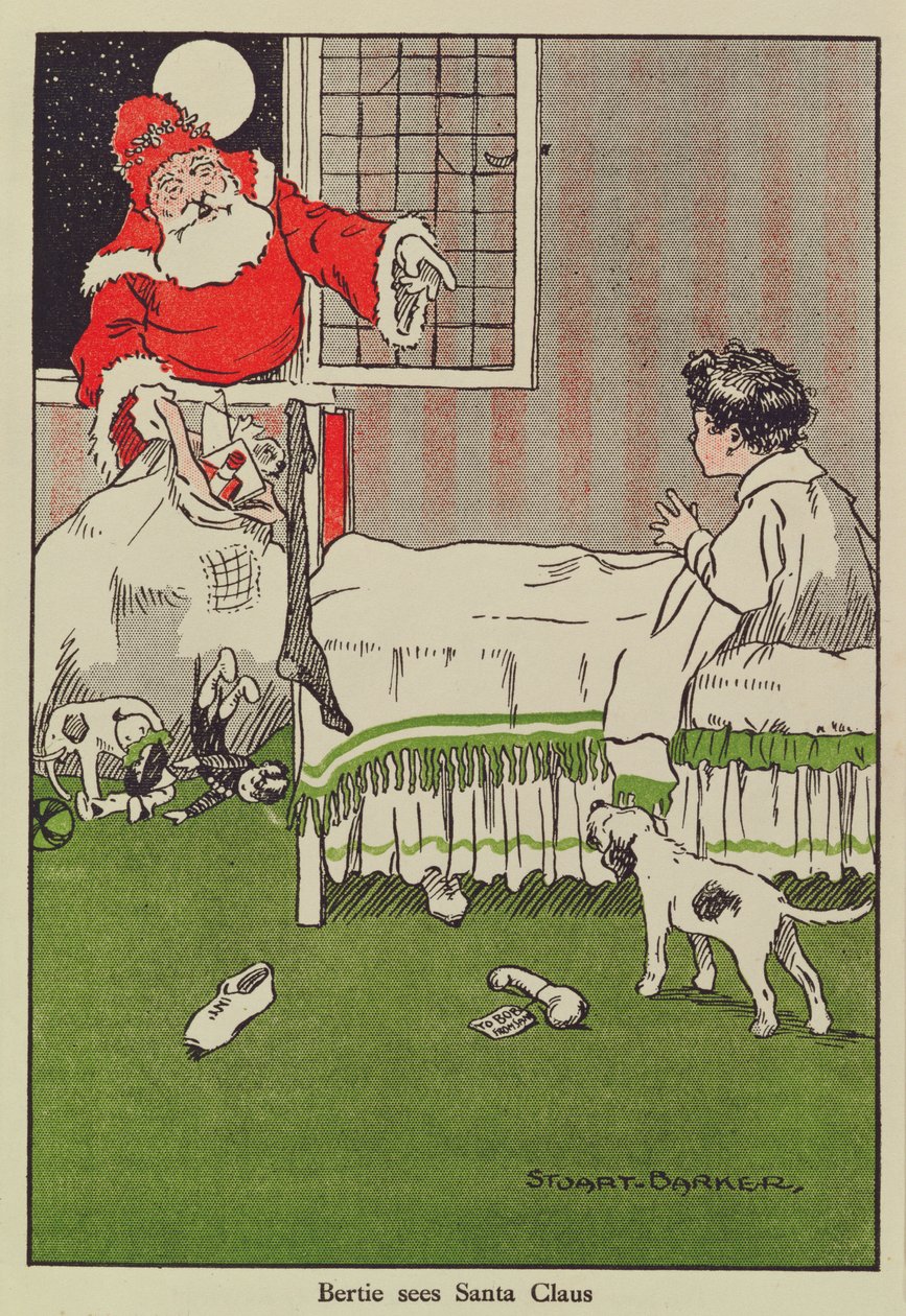 Bertie ser jultomten, bokillustration av Stuart Barker