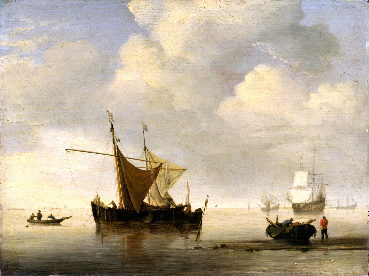 Calm: Two Dutch Vessels av Willem van de Velde the Younger