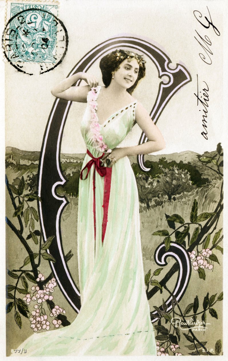 C: Bianca Toledo, artist, sångerska och Sevillansk dansare från Belle Epoque - Casino de Paris, Folies Bergere, Jardin de Paris - Alfabetet i vykort av Studio Reutlinger