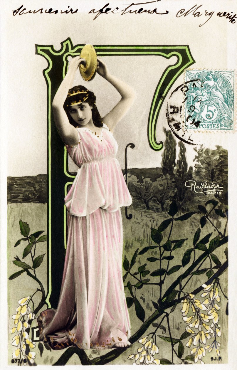 F : Mlle Beauregard, konstnär från 1900-talet - Alfabet i vykort av Studio Reutlinger