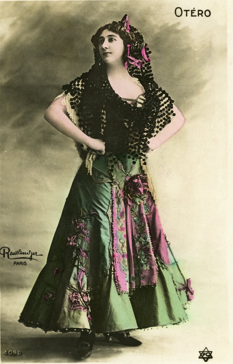 Den vackra Otero, vykort tidigt 1900-tal. (Foto) av Studio Reutlinger