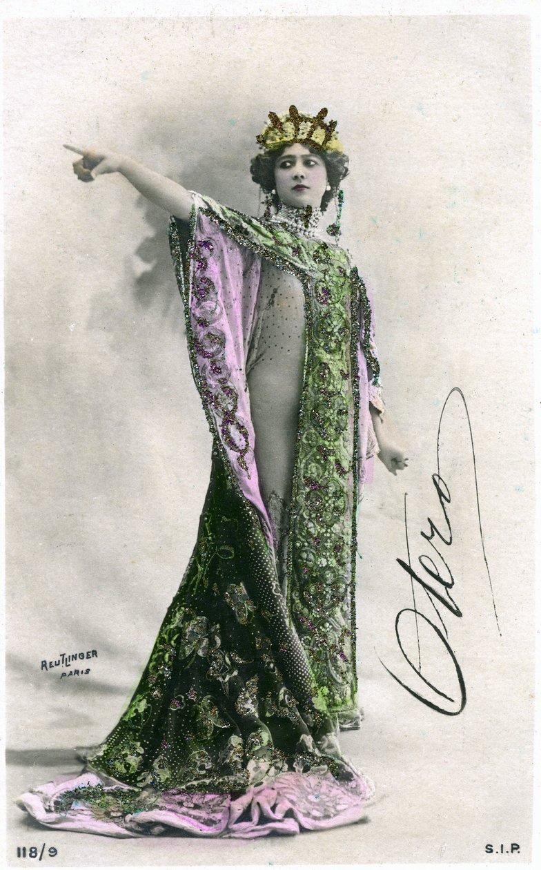 Den vackra Otero, vykort tidigt 1900-tal. (Foto) av Studio Reutlinger