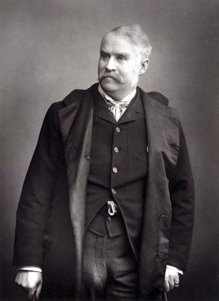 Sir William Schwenck Gilbert (1836-1911), dramatiker, porträttfotografi (s/v foto) av Studio Walery