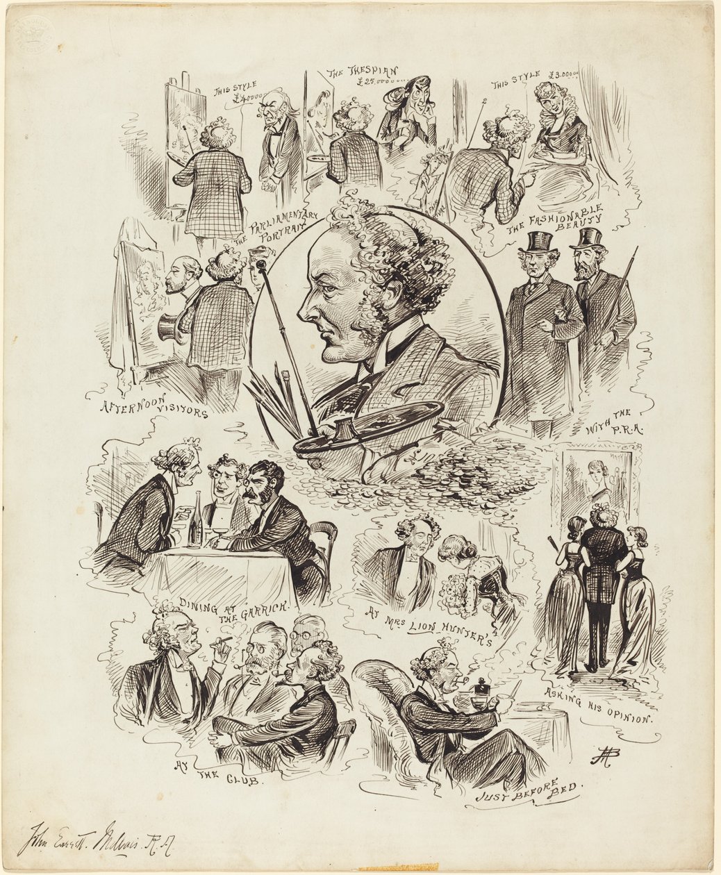 Dagar med kändisar: Mr. Millais, R.A. av Studio of Alfred Bryan