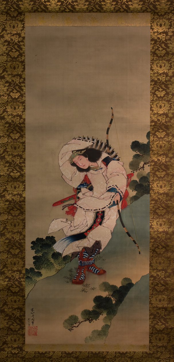 Den legendariska kejsarinnan Jingu, daterad 1847. av Studio of Katsushika Hokusai