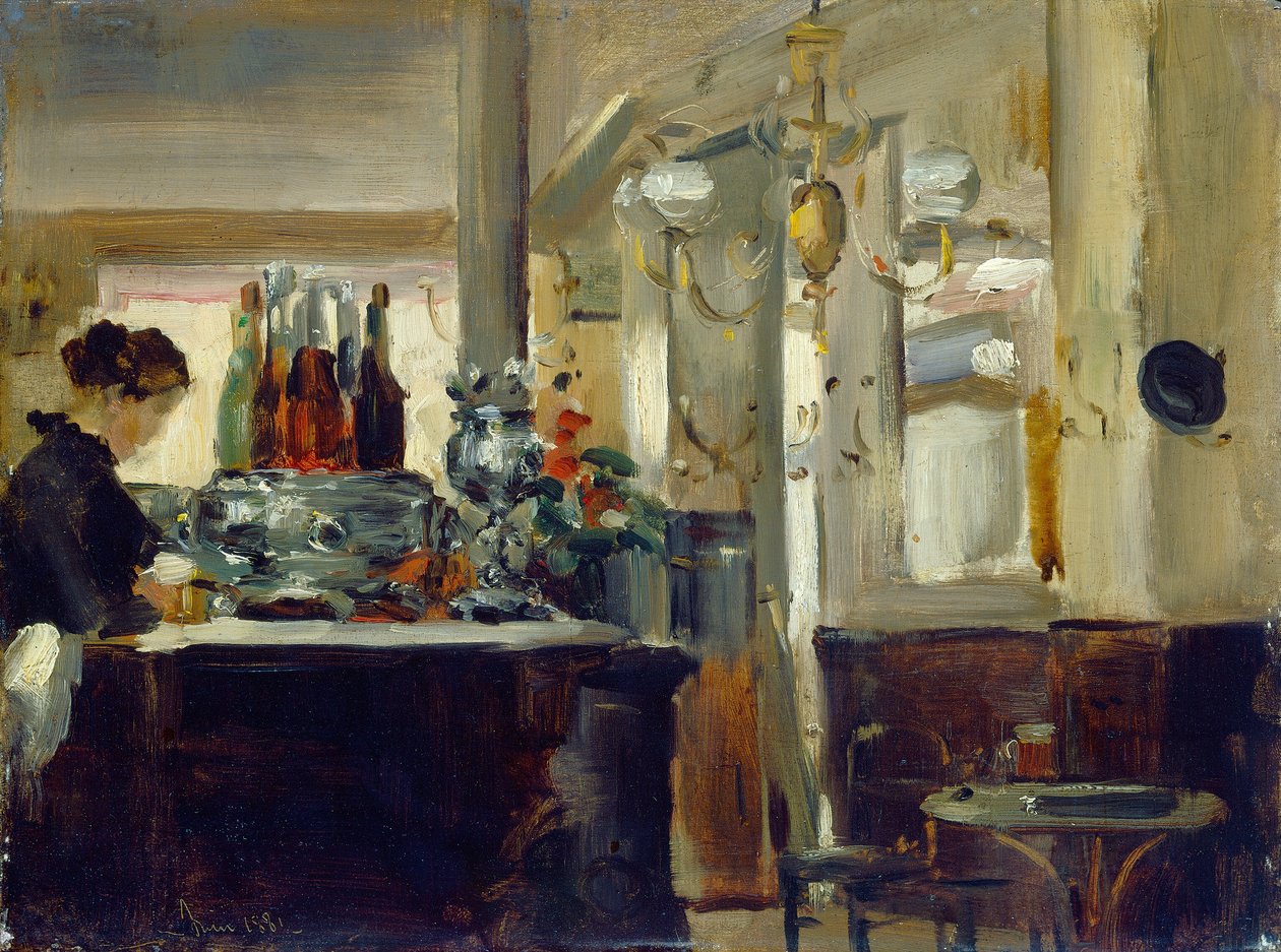 Bra Bock Cafe av Style of Edouard Manet