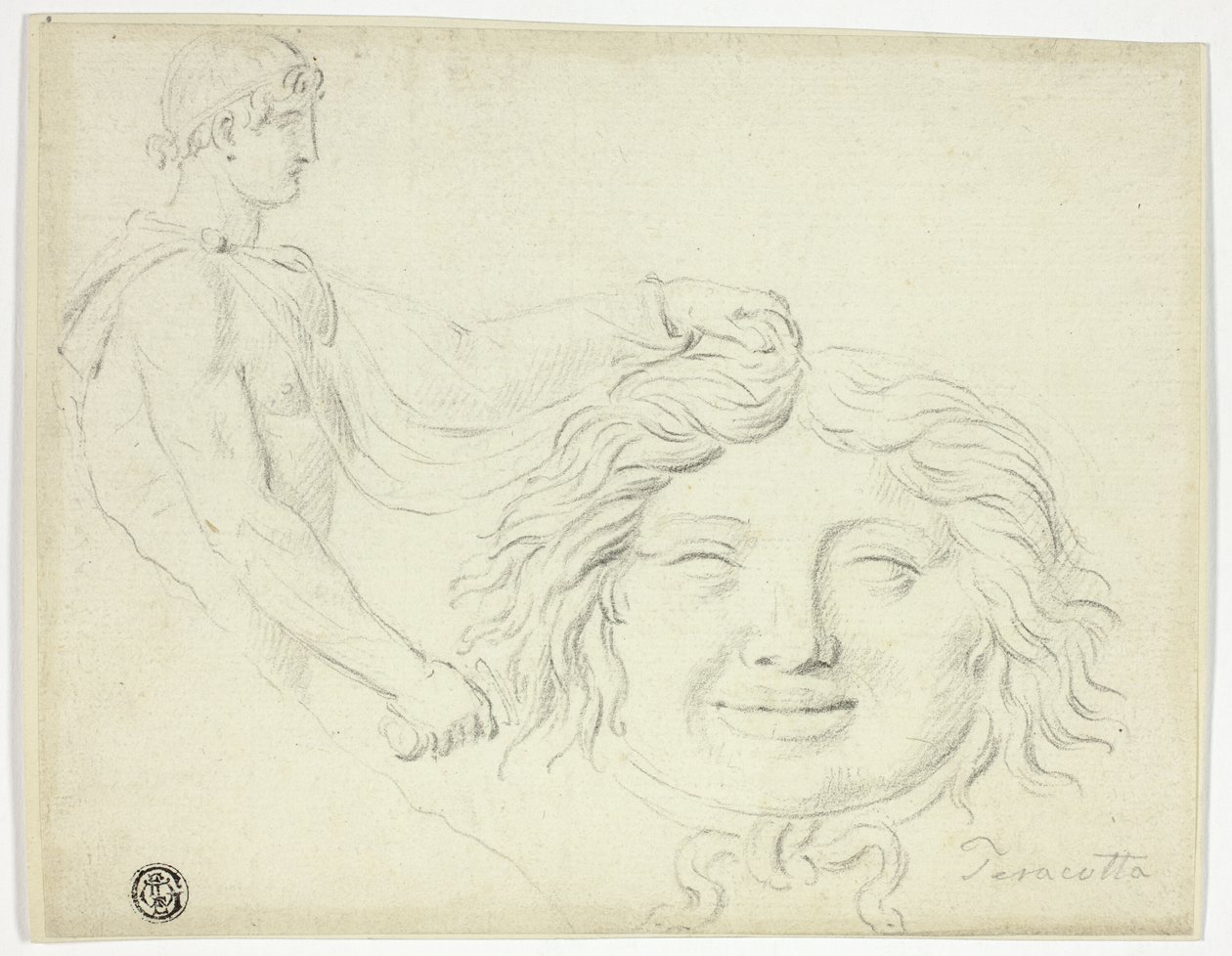 Perseus och gorgonens huvud av Style of Jacques Louis David