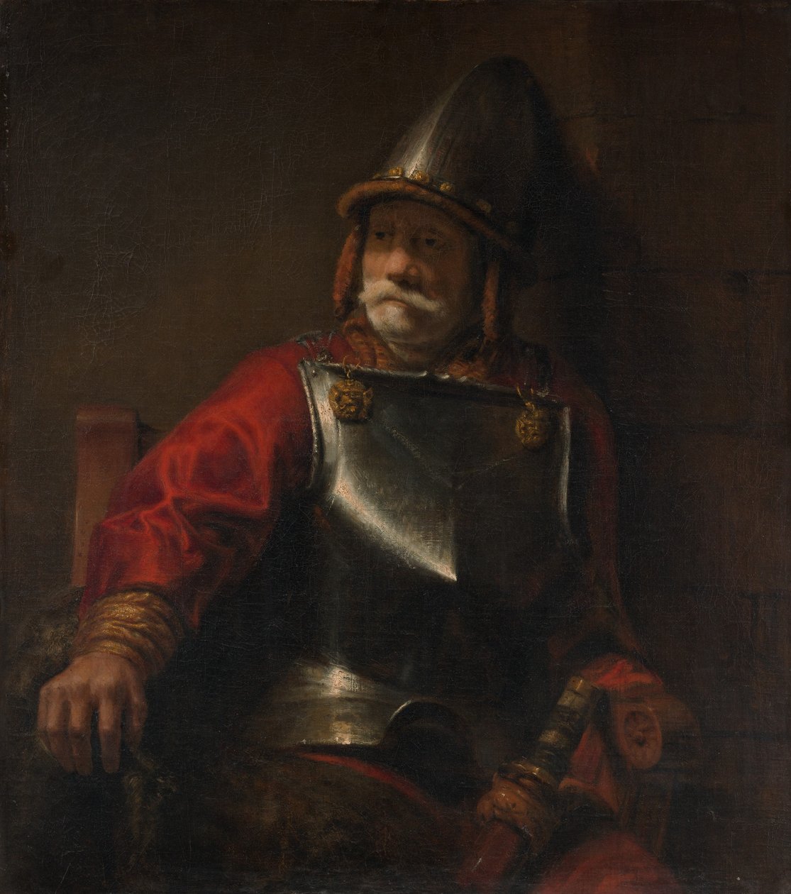 Man in Armor Mars. av Style of Rembrandt