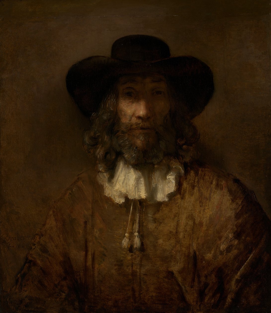 Man med skägg. av Style of Rembrandt