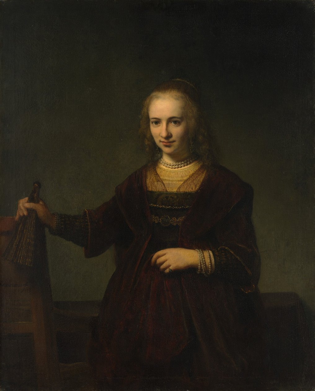 Porträtt av en kvinna. av Style of Rembrandt