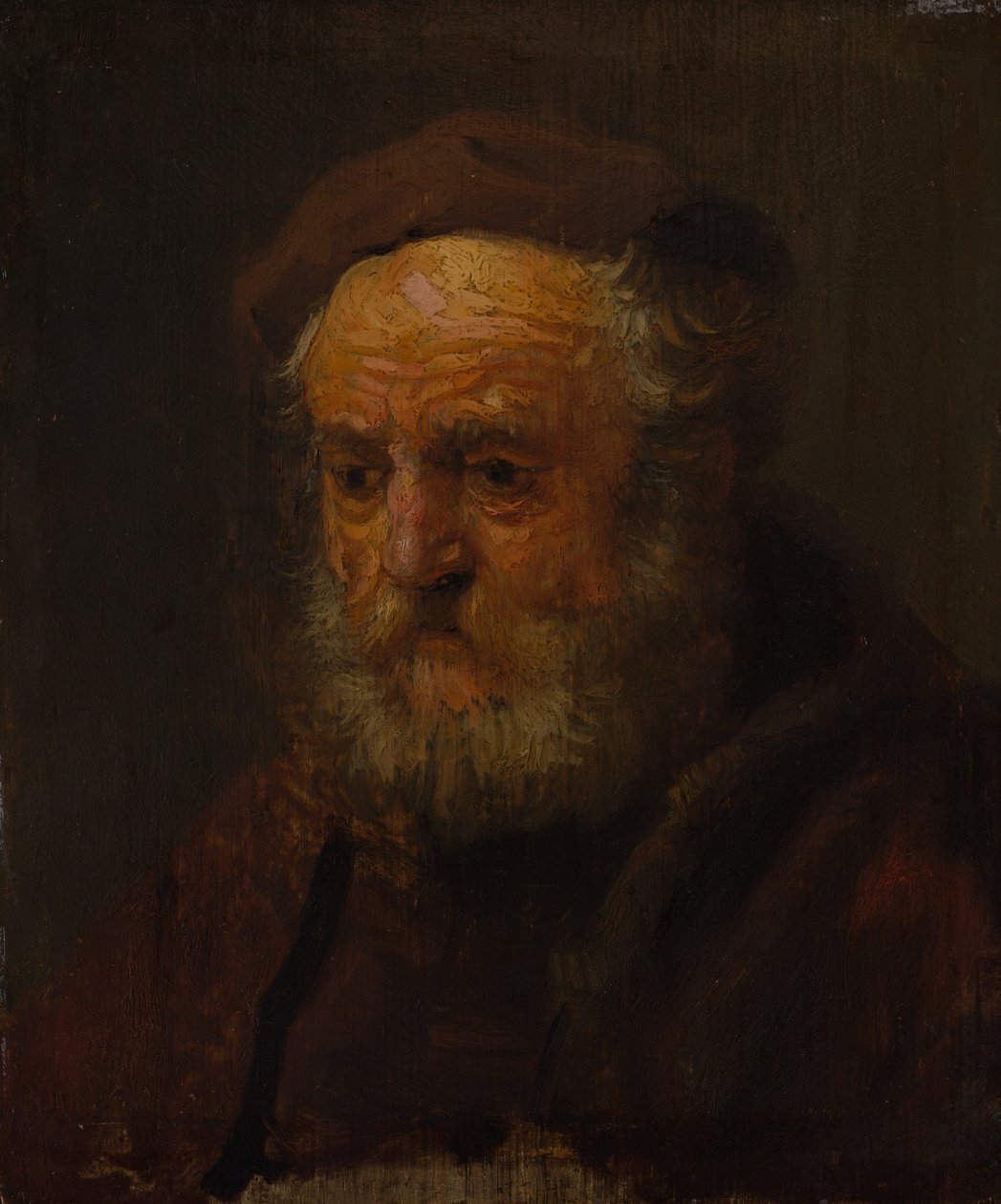 Studiechef för en gammal man. av Style of Rembrandt