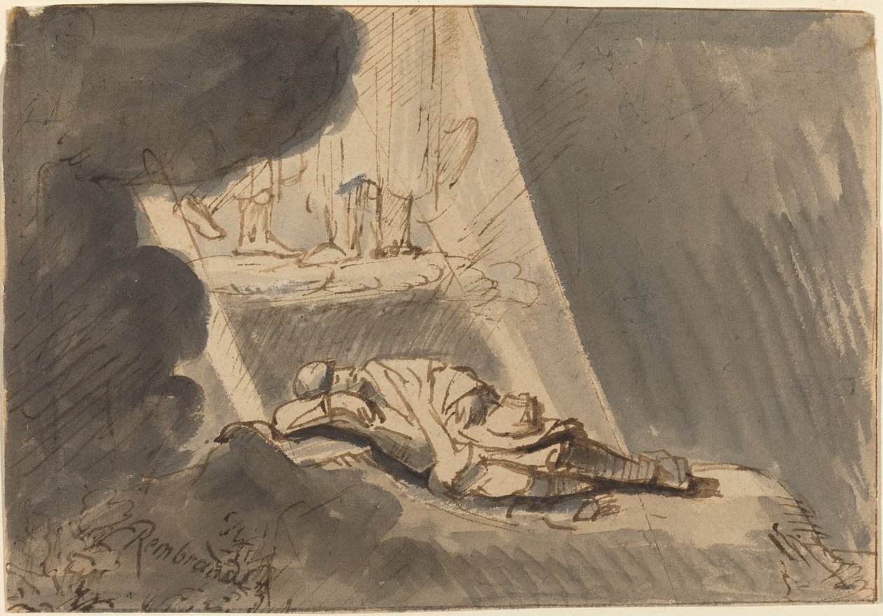 Jakobs dröm av Style of Rembrandt van Rijn