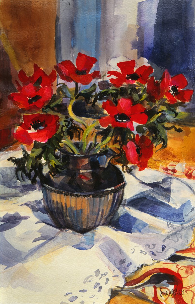 Röda anemoner, 1994, av Sue Wales