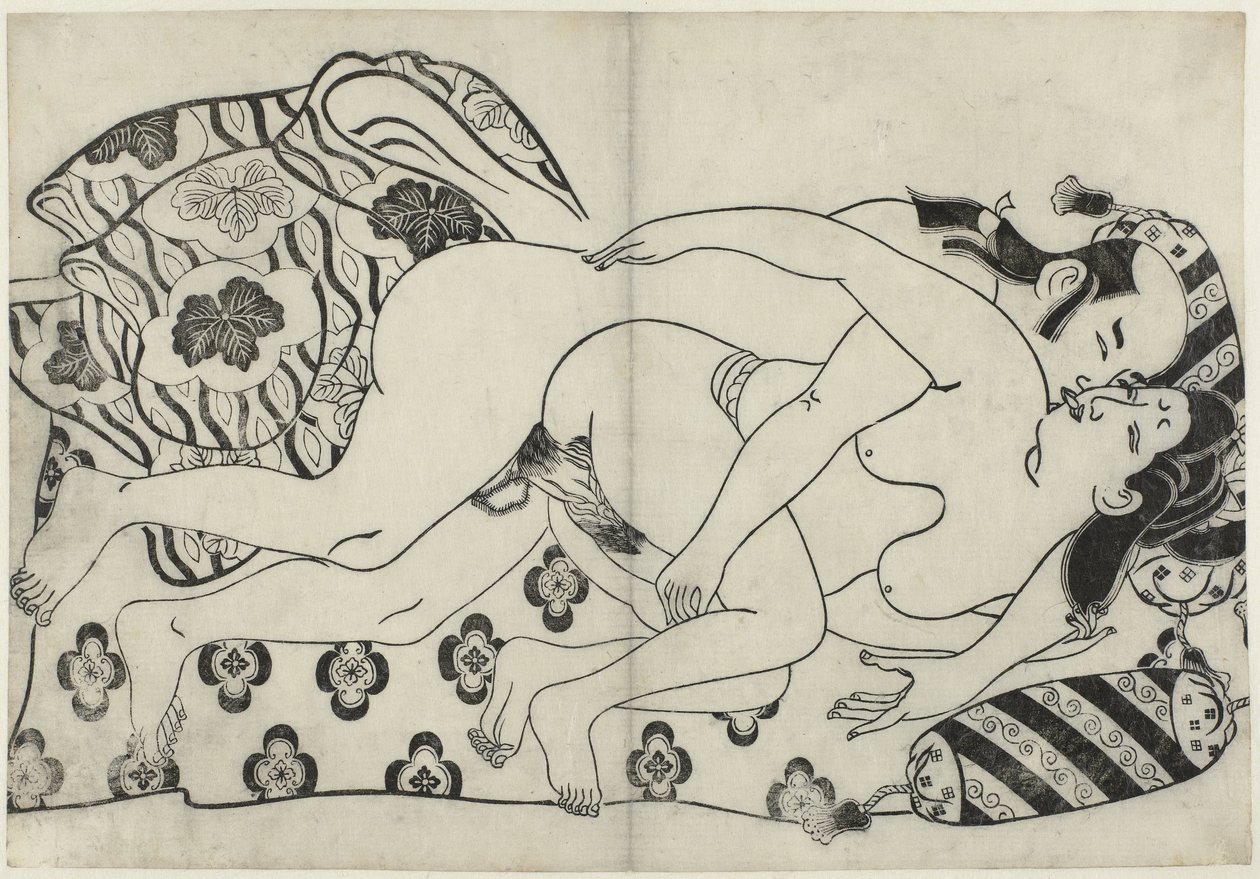 Erotisk show Hana ni Yosurukyo (serietitel) av Sugimura Jihei (attributed to)