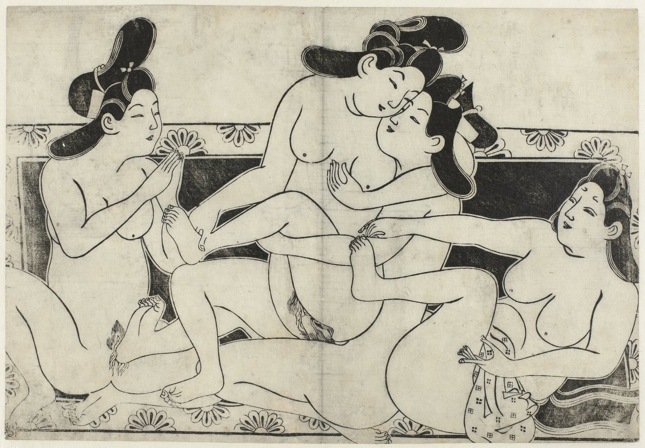 Erotisk show Hana ni Yosurukyo (serietitel) av Sugimura Jihei (attributed to)