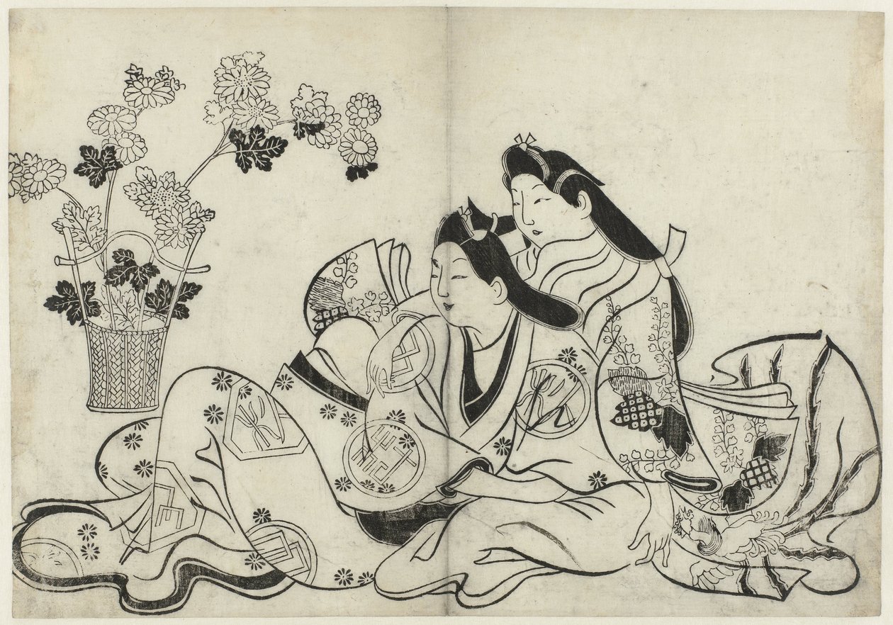 Erotisk show Hana ni Yosurukyo (serietitel) av Sugimura Jihei (attributed to)