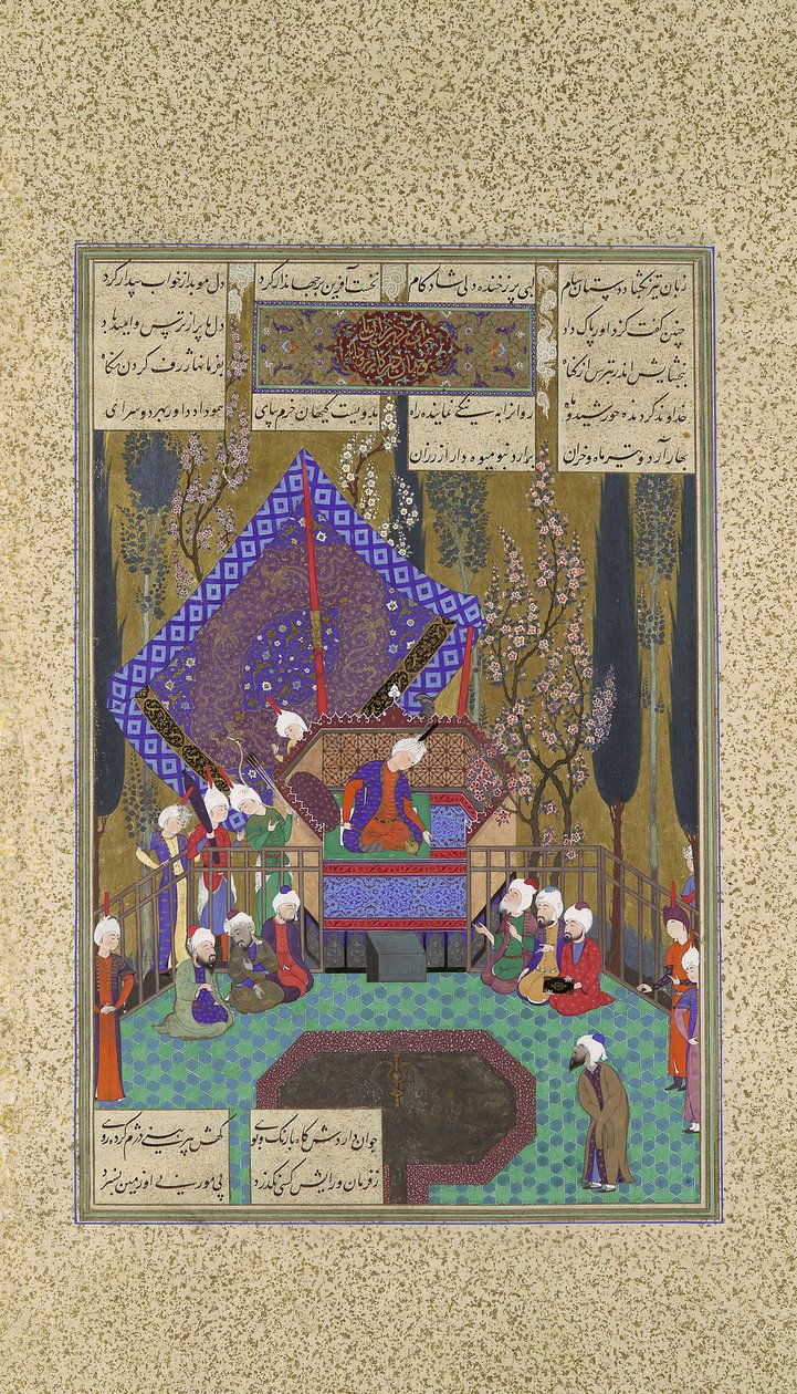 Zal Consults the Magi, Folio 73v från Shahnama Book of Kings..., ca.1530-35 av Sultan Muhammad