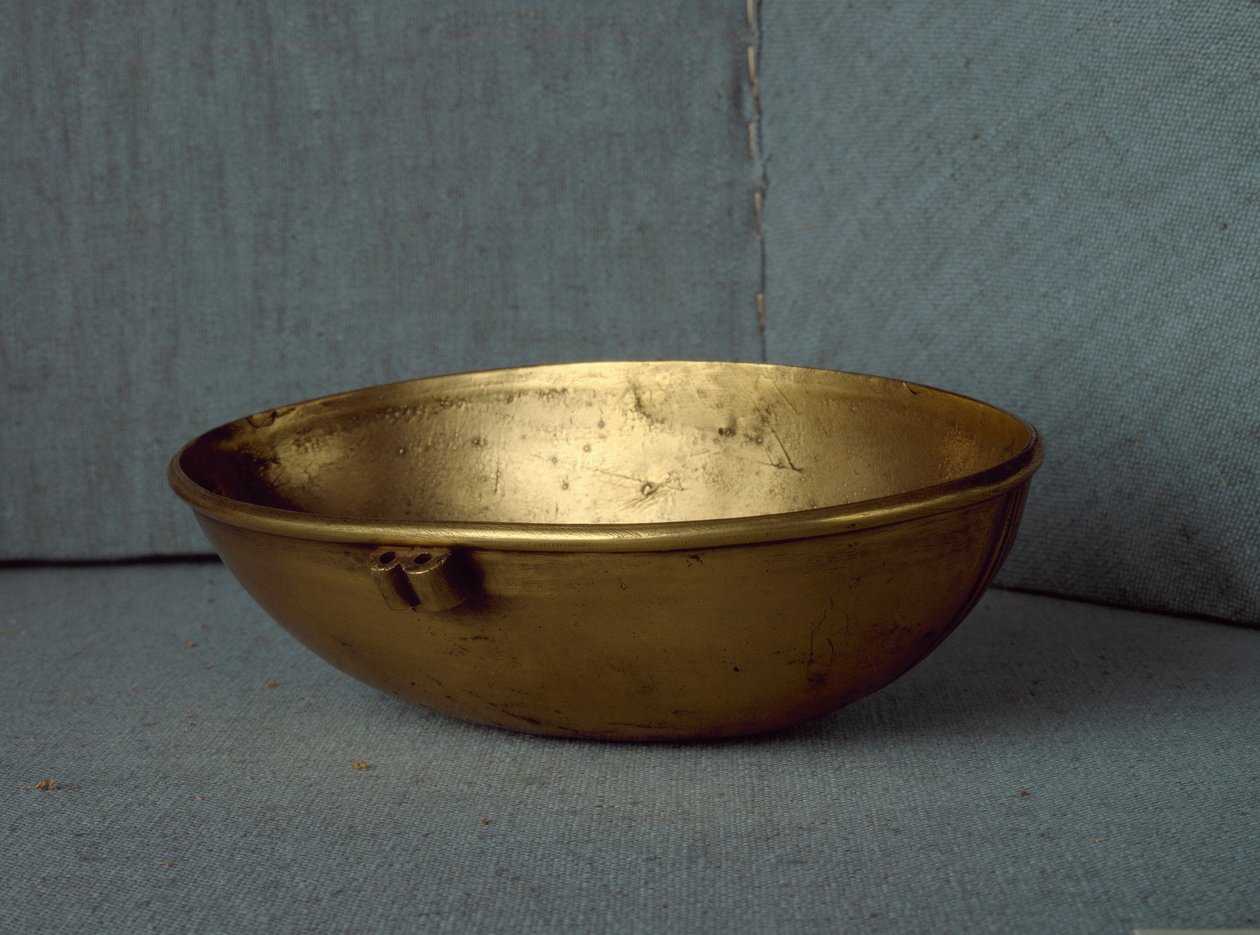 Sumerisk civilisation: oval kopp i guld. Dämpa. 15 cm Bagdad, National Iraq Museum av Sumerian Sumerian