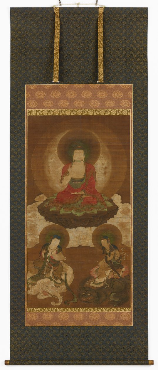 Buddhistisk triad: Sakyamuni, Manjusri och Samantabhadra, Edo-perioden, mitten av 1600- och början av 1700-talet. av Sumiyoshi Gukei