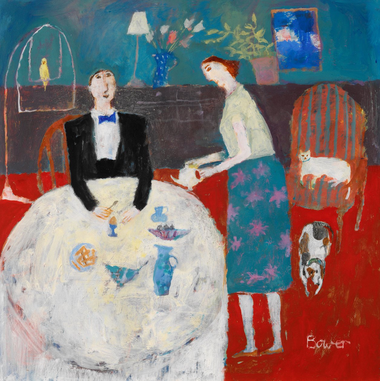 Kokt ägg och soldater, 2004 av Susan Bower
