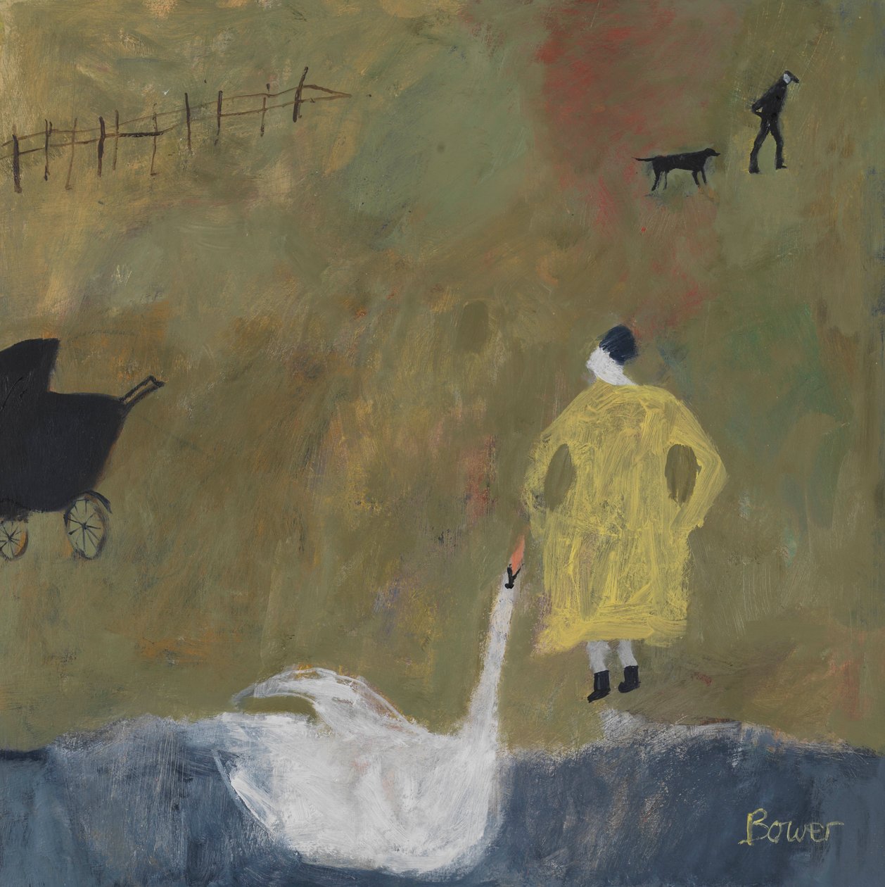 Leda, 2011 (olja på pannå) av Susan Bower