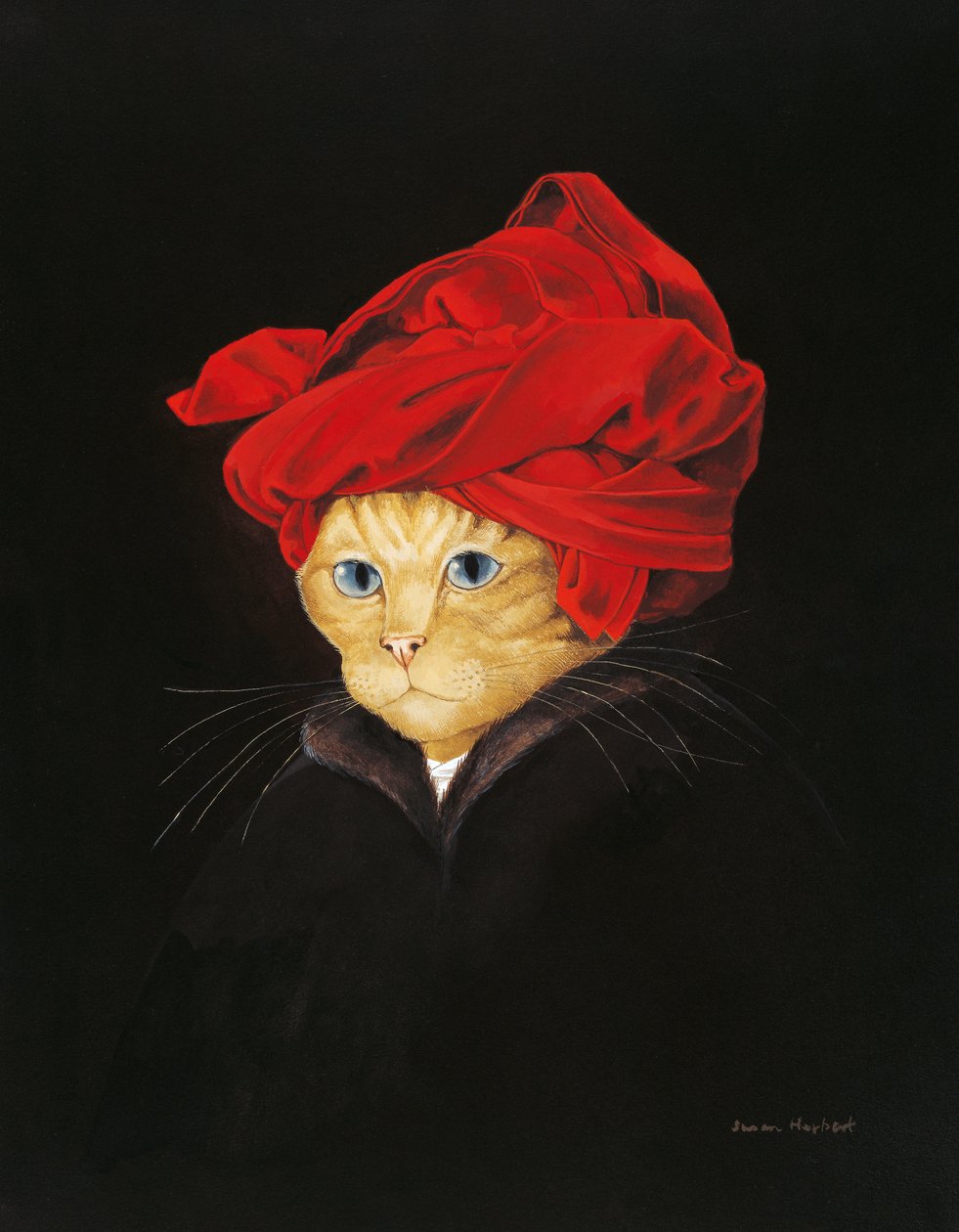 Illustration från Cats Galore! Ett kompendium över kultiverade katter (pub. 2015) av Susan Herbert