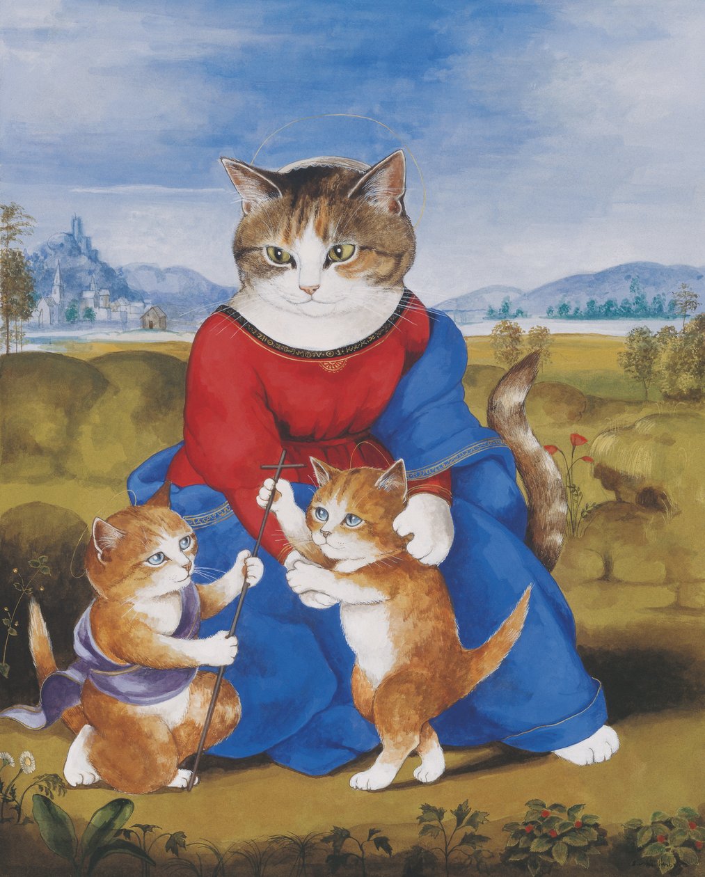Illustration från Cats Galore! Ett kompendium över kultiverade katter (pub. 2015) av Susan Herbert