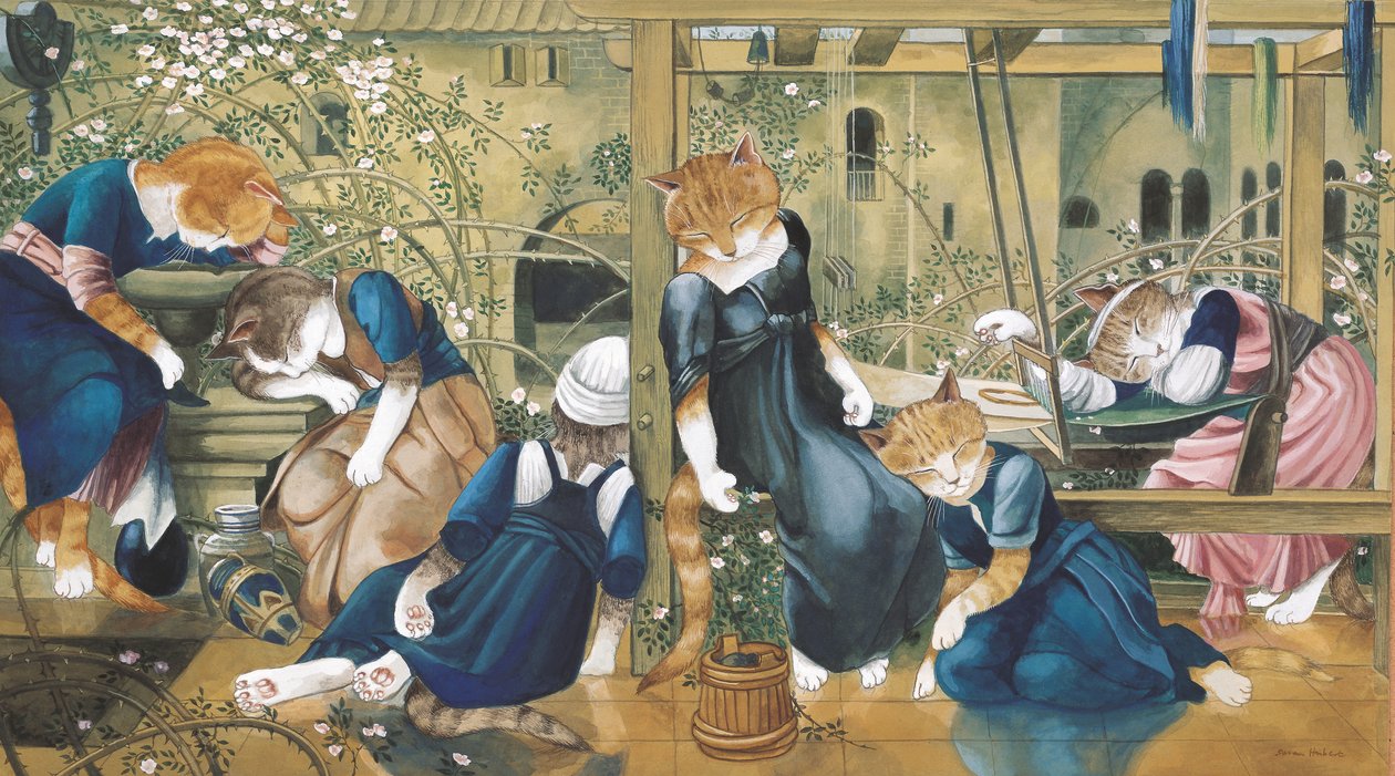 Illustration från Cats Galore! Ett kompendium över kultiverade katter (pub. 2015) av Susan Herbert