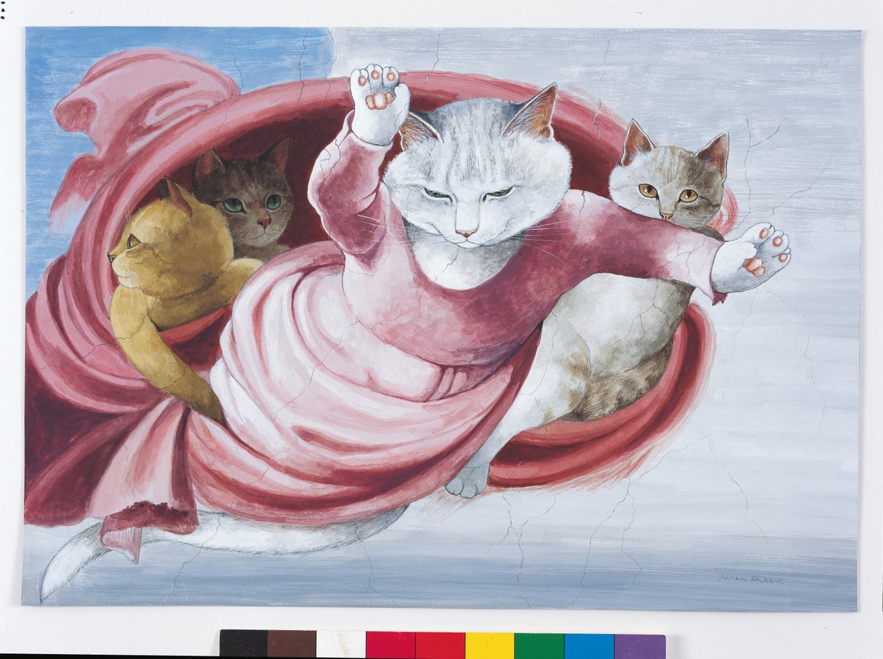 Illustration från Cats Galore! Ett kompendium över kultiverade katter (pub. 2015) av Susan Herbert