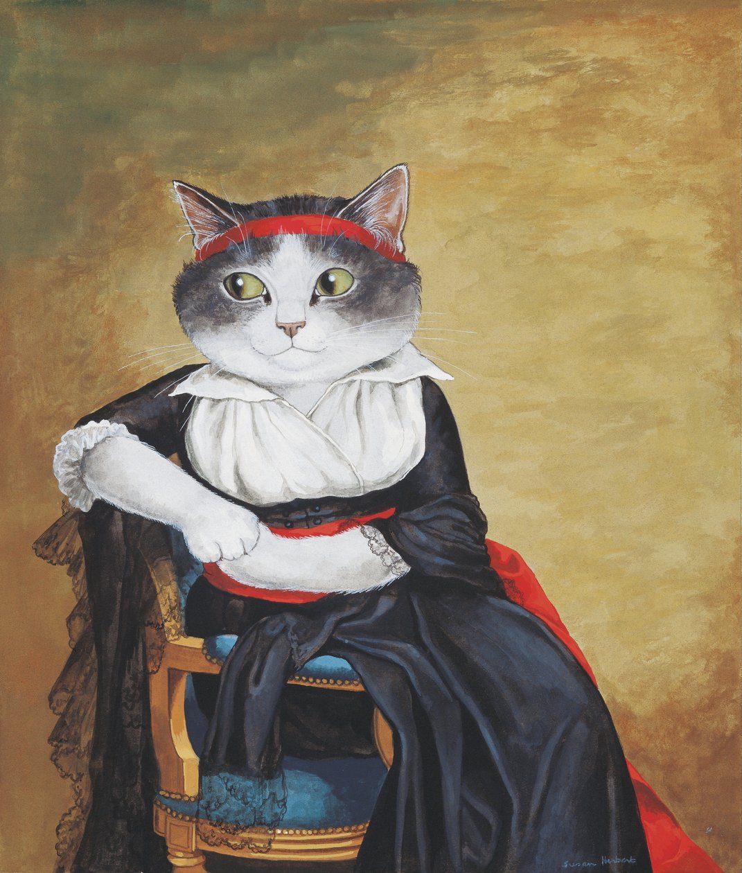 Illustration från Cats Galore! Ett kompendium över kultiverade katter (pub. 2015) av Susan Herbert