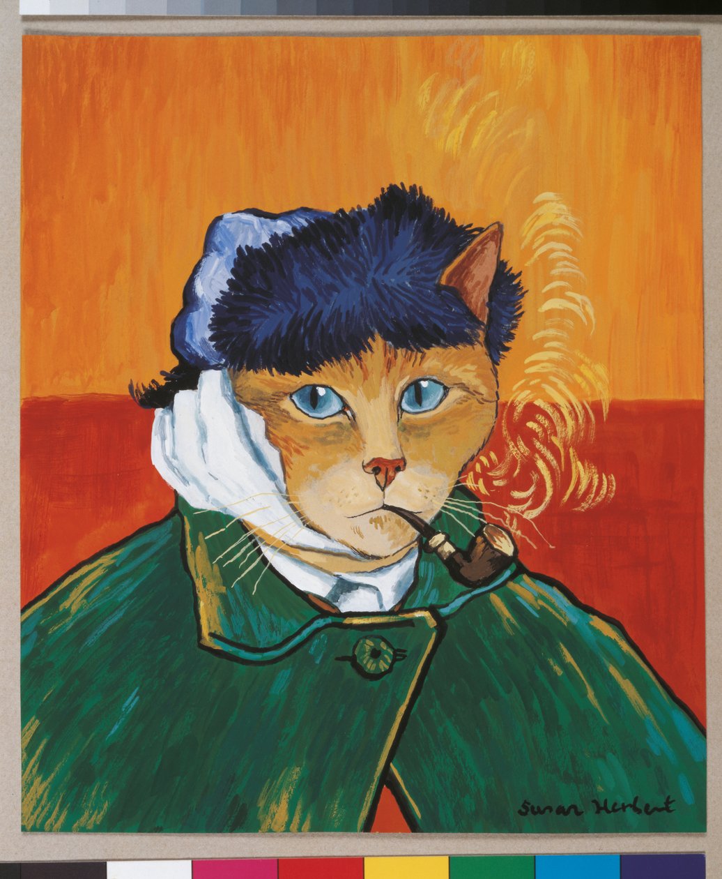 Illustration från Cats Galore! Ett kompendium över kultiverade katter (pub. 2015) av Susan Herbert