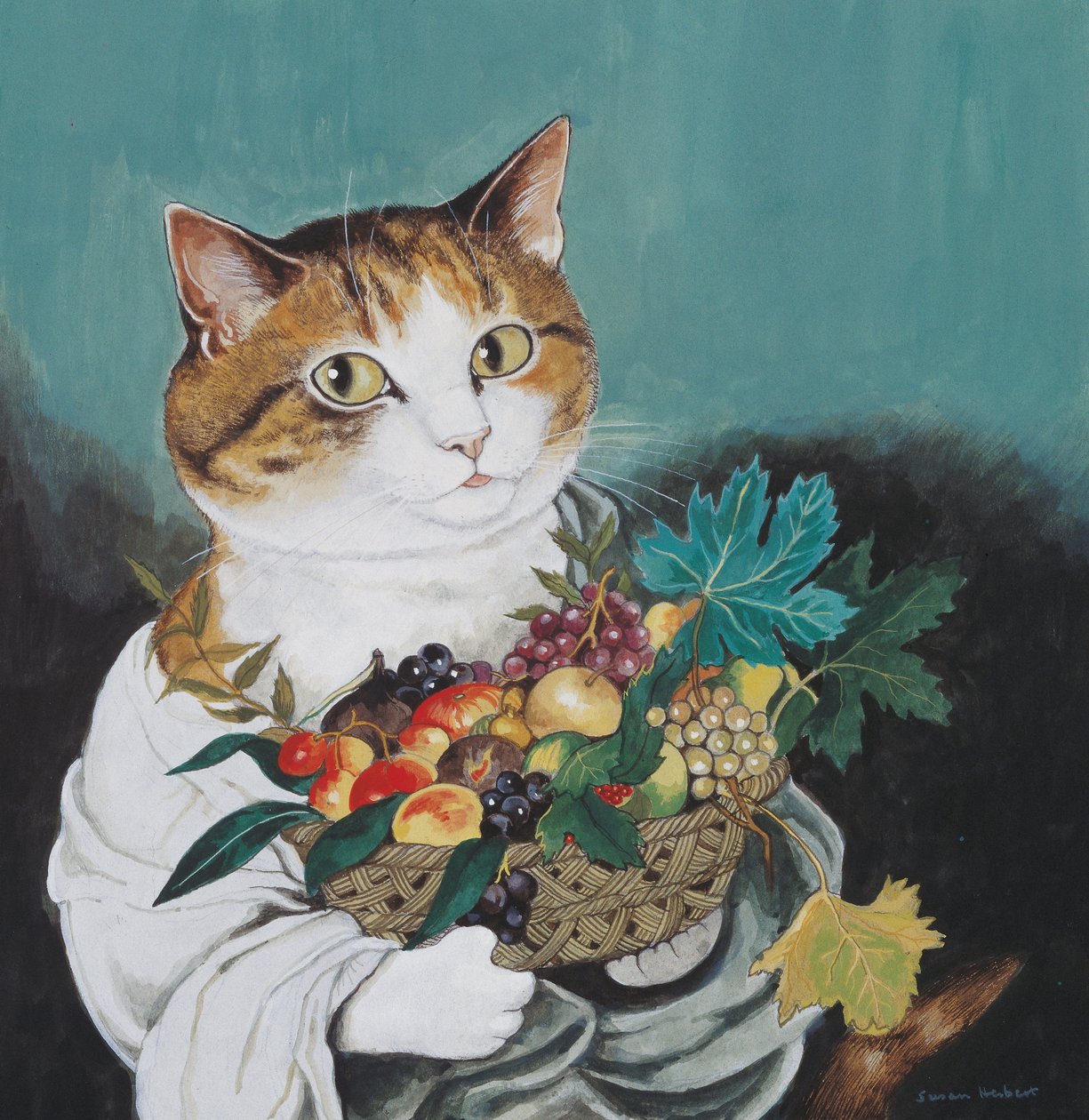 Illustration från Cats Galore! Ett kompendium över kultiverade katter (pub. 2015) av Susan Herbert