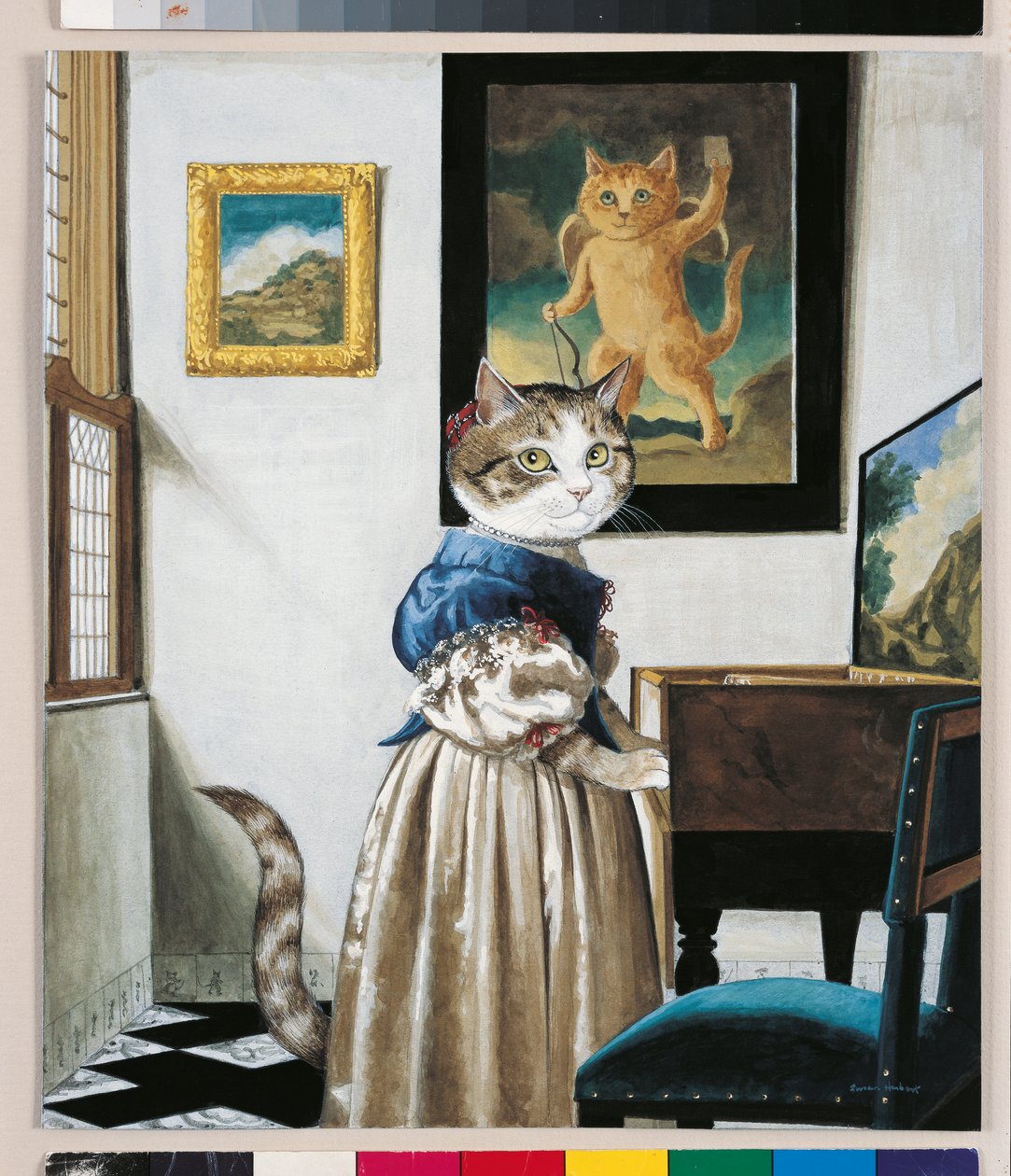 Illustration från Cats Galore! Ett kompendium över kultiverade katter (pub. 2015) av Susan Herbert