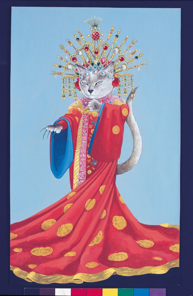 Illustration från Cats Galore! Ett kompendium över kultiverade katter (pub. 2015) av Susan Herbert