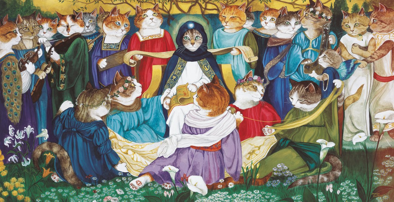 Illustration från Cats Galore! Ett kompendium över kultiverade katter (pub. 2015) av Susan Herbert