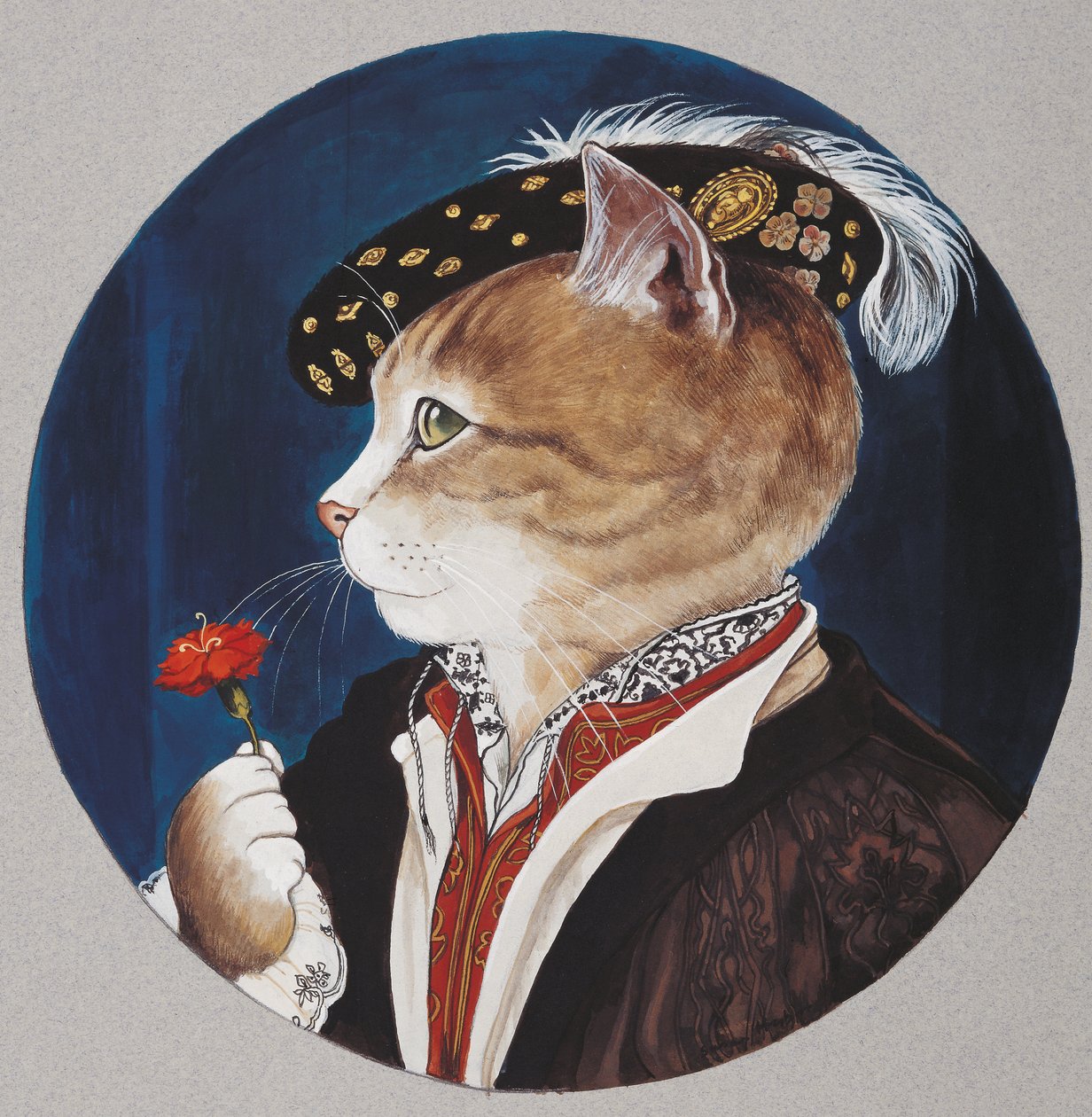 Illustration från Cats Galore! Ett kompendium över kultiverade katter (pub. 2015) av Susan Herbert