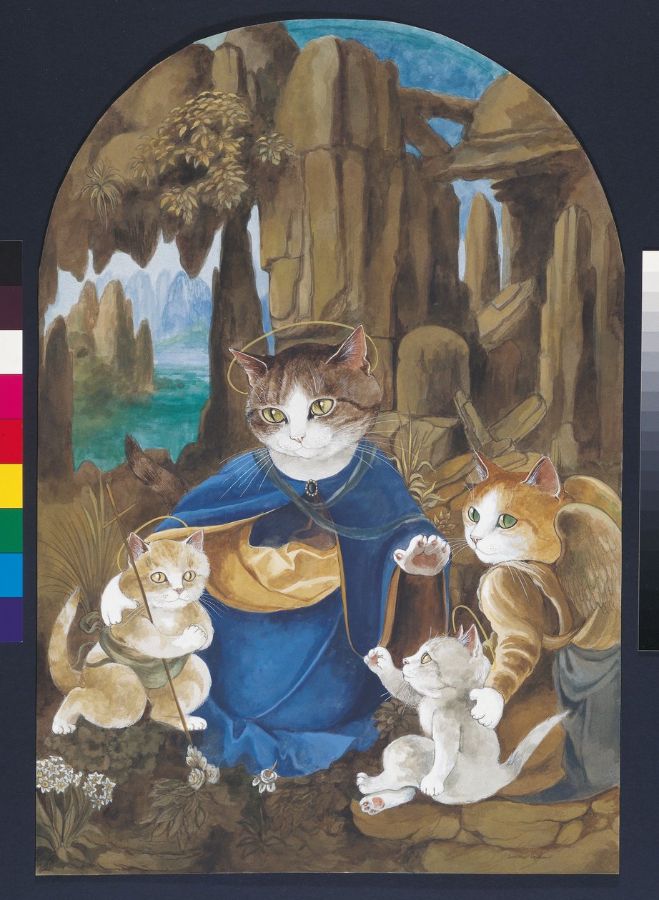 Illustration från Cats Galore! Ett kompendium över kultiverade katter (pub. 2015) av Susan Herbert