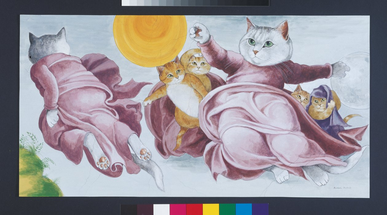 Illustration från Cats Galore! Ett kompendium över kultiverade katter (pub. 2015) av Susan Herbert